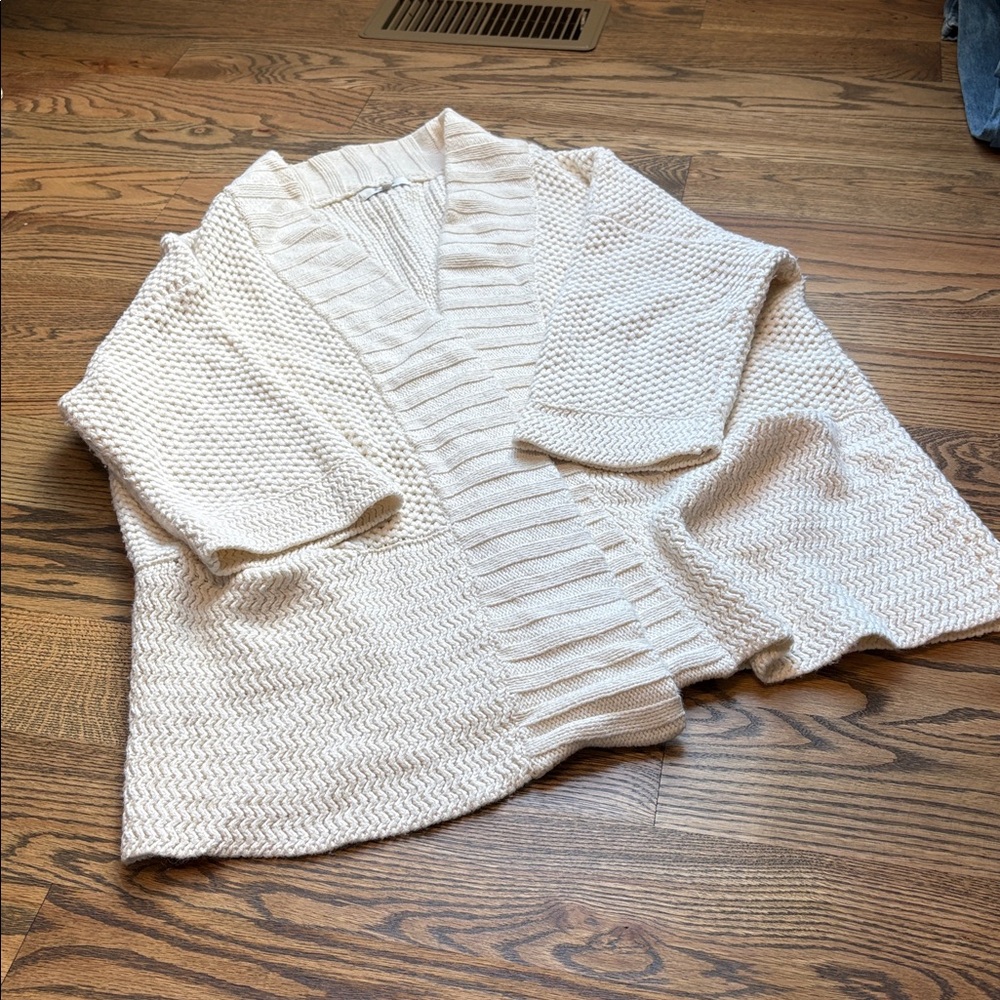 Madewell Ivory Textured Oversized Knit Sweater, S